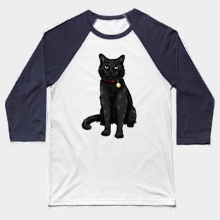 Cute Black Kitty Cat Baseball T-Shirt